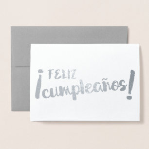Carte Dorée Feliz Cumpleaños espagnol Joyeux Anniversaire pinc