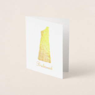 Carte Dorée Femme d'honneur Mariage du parti nuptial Gown