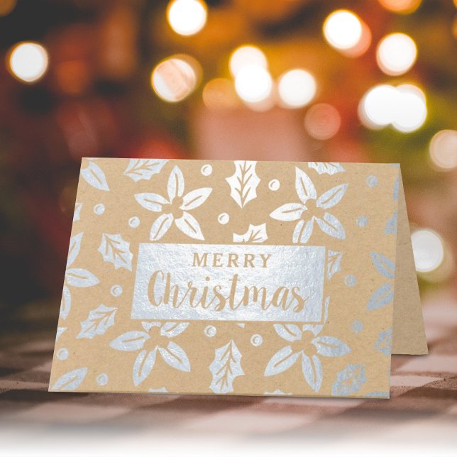 Carte Dorée Festive Fleurs de Noël (Créateur téléchargé)