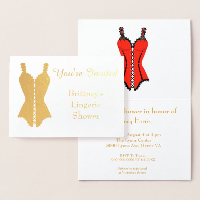 Carte Dorée Fête des mariées de lingerie (Affichage)