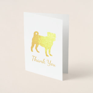 Carte Dorée Fête du thème de la fête du chien carlin