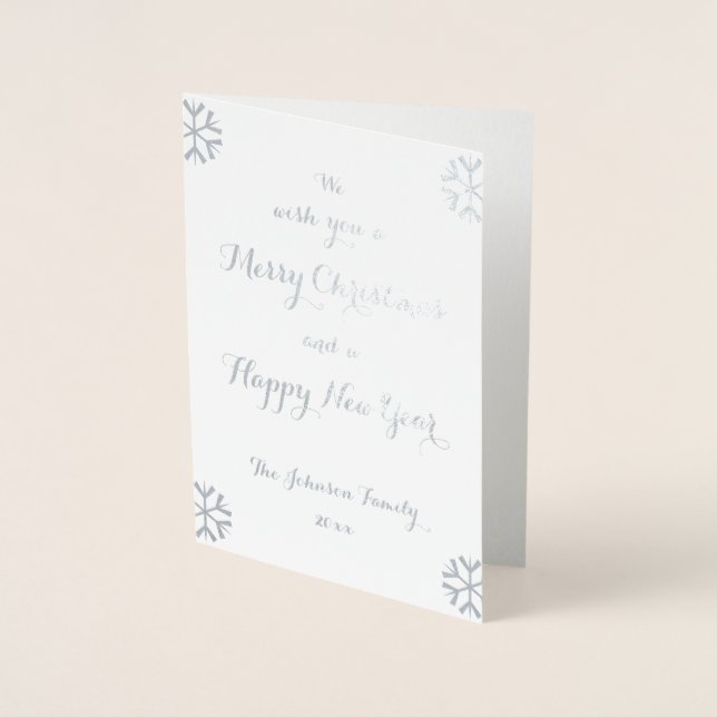 Carte Dorée Fêtes de Noël personnalisées Nouvel An (Devant)