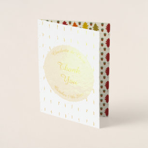 Carte Dorée Feuilles de chêne et Acorns Automne Mariage d'auto