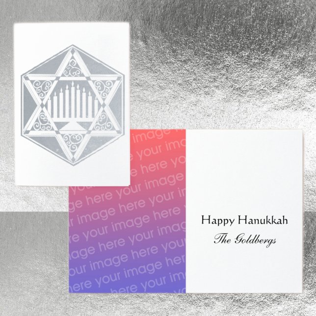 Carte Dorée Filigree Jewish Star Menorah Hannukah (Créateur téléchargé)