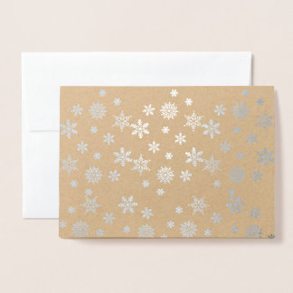 Carte Dorée Flammes de neige brillantes en argent