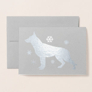 Carte Dorée Fléchettes de neige allemandes Shepard Dog GSD