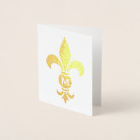 Fleur De Lis Simple Moderne Note Pliée Monographiq