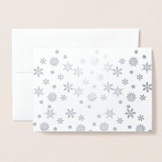 Carte Dorée Flocons d'argent brillants