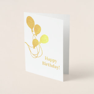Carte Dorée Foil Balloon Bunch Joyeux anniversaire