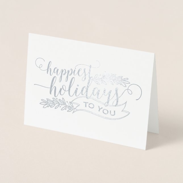 Carte Dorée Foil Les Vacances Les Plus Heureuses Pour Vous Car (Devant)