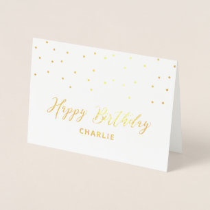 Carte Dorée Fois en forme d'hexagone Confetti Personnalisé Joy