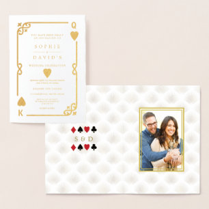 Carte Dorée Glam Gold Gatsby Casino Las Vegas Poker Mariage