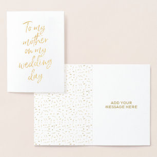 Carte Dorée Gold Foil à ma mère le jour de mon mariage