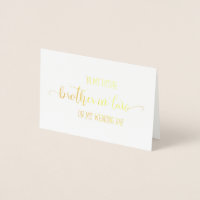 Gold Foil Brother en droit Mariage Jour Merci