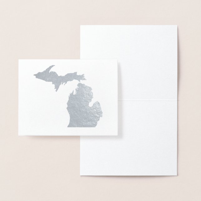 Carte Dorée Gold ou Silver Michigan State Map Petoskey Stone (Affichage)