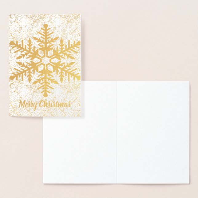 Carte Dorée Gold Snowflake Confetti (Affichage)