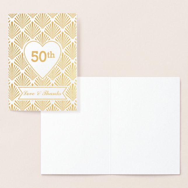 Carte Dorée Grand Gatsby d'or réel 50e anniversaire Art déco (Affichage)