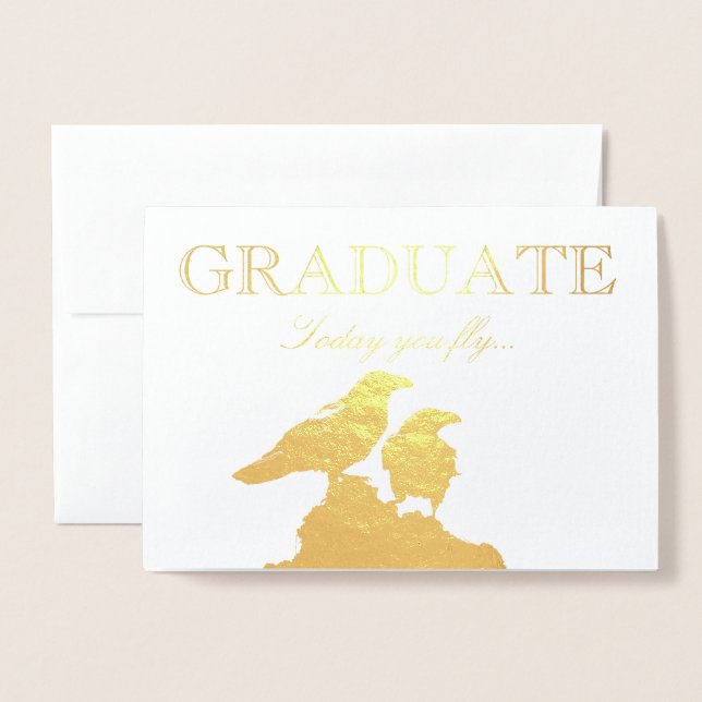 Carte Dorée HAMbWG - Gold Foil Card - Diplômé - Deux Ravens (Devant avec enveloppe)