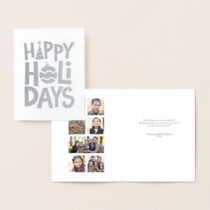 Carte Dorée Happy Holidays fun photo collage personnalisé