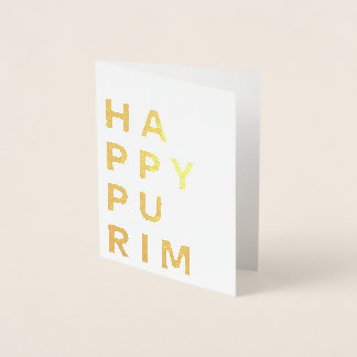 Carte Dorée Happy Purim Gold Foil