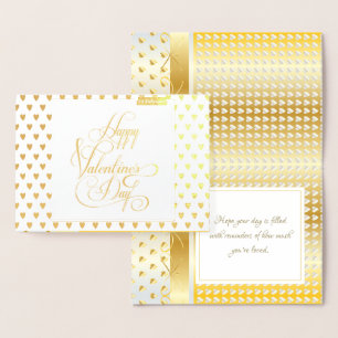 Carte Dorée Heureuse Sainte-Valentin Lovely classique élégant