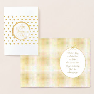 Carte Dorée Heureuse Sainte-Valentin Lovely Elegant Luxury Gol