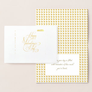 Carte Dorée Heureuse Sainte-Valentin Lovely Elegant Luxury Gol