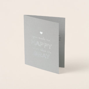 Carte Dorée Heureux quand les cieux sont gris Saint Valentin A