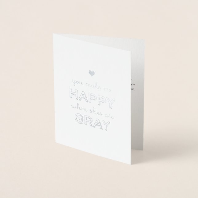 Carte Dorée Heureux quand les cieux sont gris Saint Valentin A (Devant)