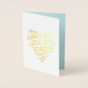 Carte Dorée Ho'oponopono Texte en forme de coeur