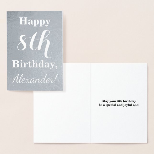 Carte Dorée Huile d'argent de base 8e anniversaire + Nom perso (Affichage)