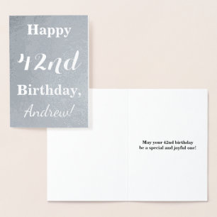 Carte Dorée Huile d'argent de base "Joyeux 42e anniversaire" +