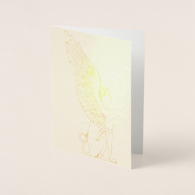 Carte Dorée Illustration vintage Sphinx (Devant)