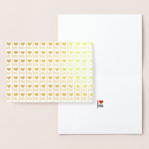 Carte Dorée Je t'aime - cœur en or