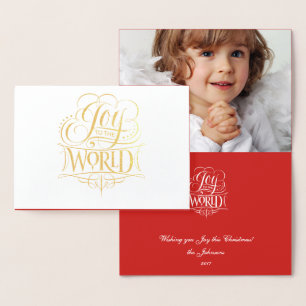 Carte Dorée Joie au monde Gold Foil Religion Noël