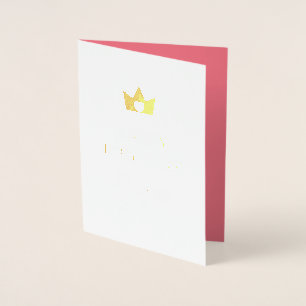 Carte Dorée Joli Gold & Rose Princesse Joyeux anniversaire
