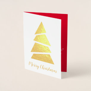 Carte Dorée Joli Joyeux sapin de Noël