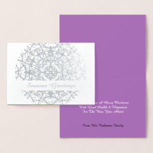 Carte Dorée Joli Lacy Flower Circle Xmas Joyeuses Fêtes