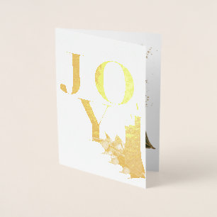 Carte Dorée Joy Golden Candles Holly Berries Noël