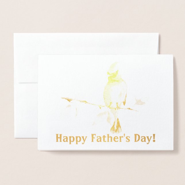 Carte Dorée Joyeuse Fête des Pères (Devant avec enveloppe)