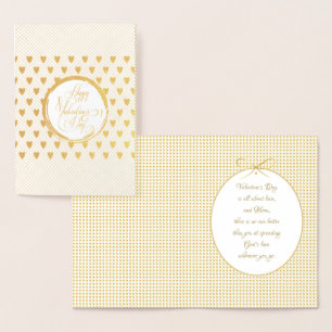 Carte Dorée Joyeuse Saint-Valentin Élégante Luxueuse Or