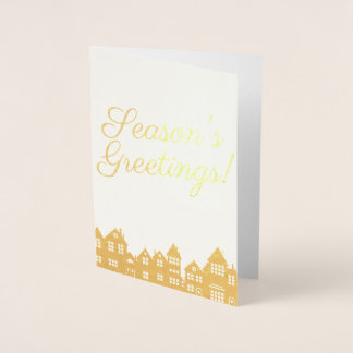 Carte Dorée Joyeuses Fêtes
