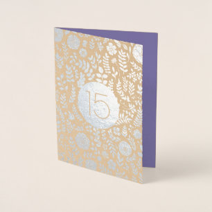 Carte Dorée Joyeux 15e anniversaire Luxe