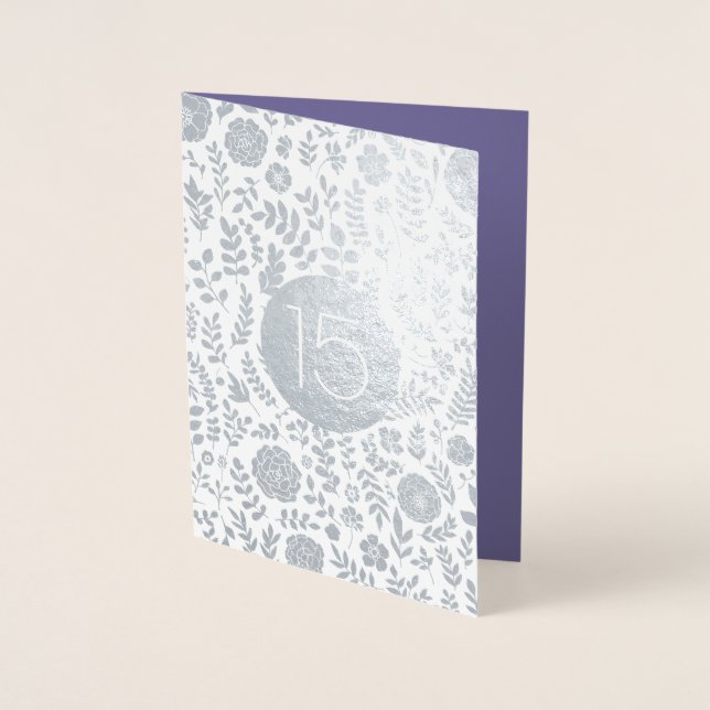 Carte Dorée Joyeux 15e anniversaire Luxe (Devant)