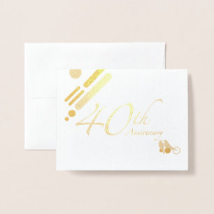 Carte Dorée Joyeux 40e anniversaire Mod Birds