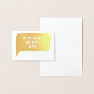 Carte Dorée Joyeux Anniversaire d'or vrai huile