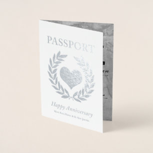 Carte Dorée Joyeux Anniversaire du Passeport d'argent