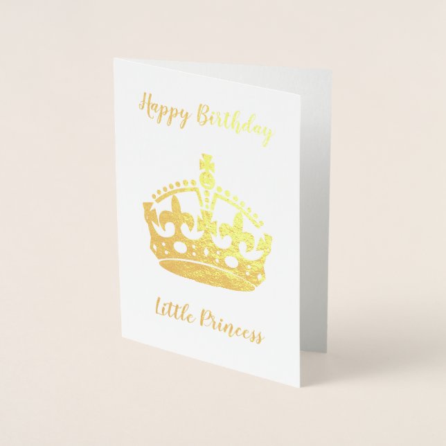 Carte Dorée Joyeux anniversaire Little Princess Gold (Devant)