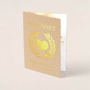Carte Dorée Joyeux Anniversaire Parti Gold Passport