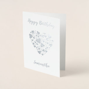 Carte Dorée Joyeux anniversaire personnalisé Argent